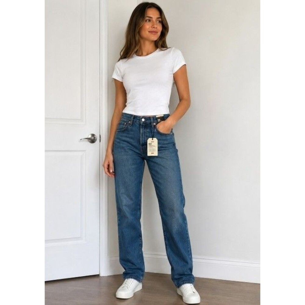 Levi's 501 Original Selvedge Denim Jeans Medium Wash Straight Leg Women W32 L30